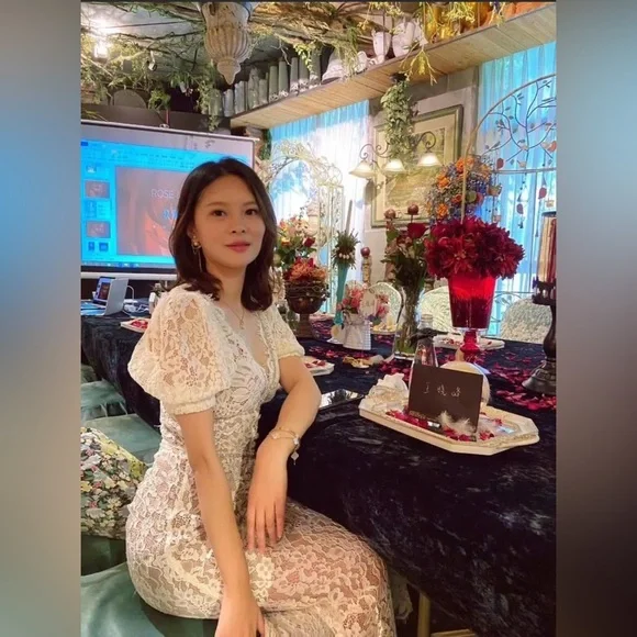 Self-Portrait Camellia Dress Size 2 In Excellent Condition - Picture 3 of 9